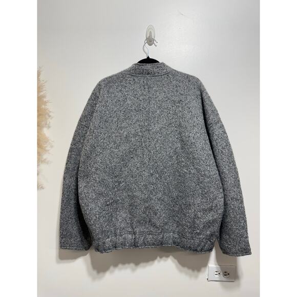 Zara Textured Urban Oversized Bomber Jacket Big Pocket Size M/L In Marl Gray - Picture 10 of 16